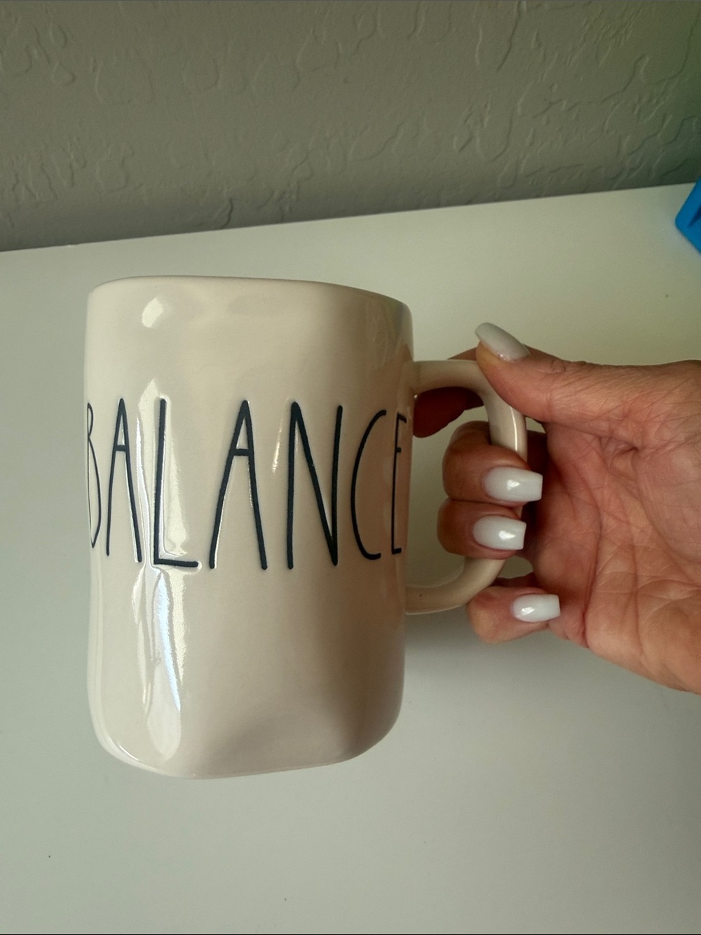 Rae Dunn White and Black Balance Mug - Picture 3 of 4